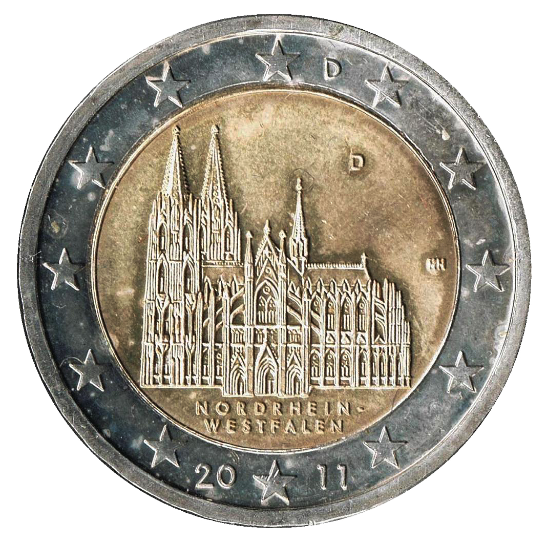 2 euros conmemorativa Estado de Renania del Norte-Westfalia, Catedral de Colonia